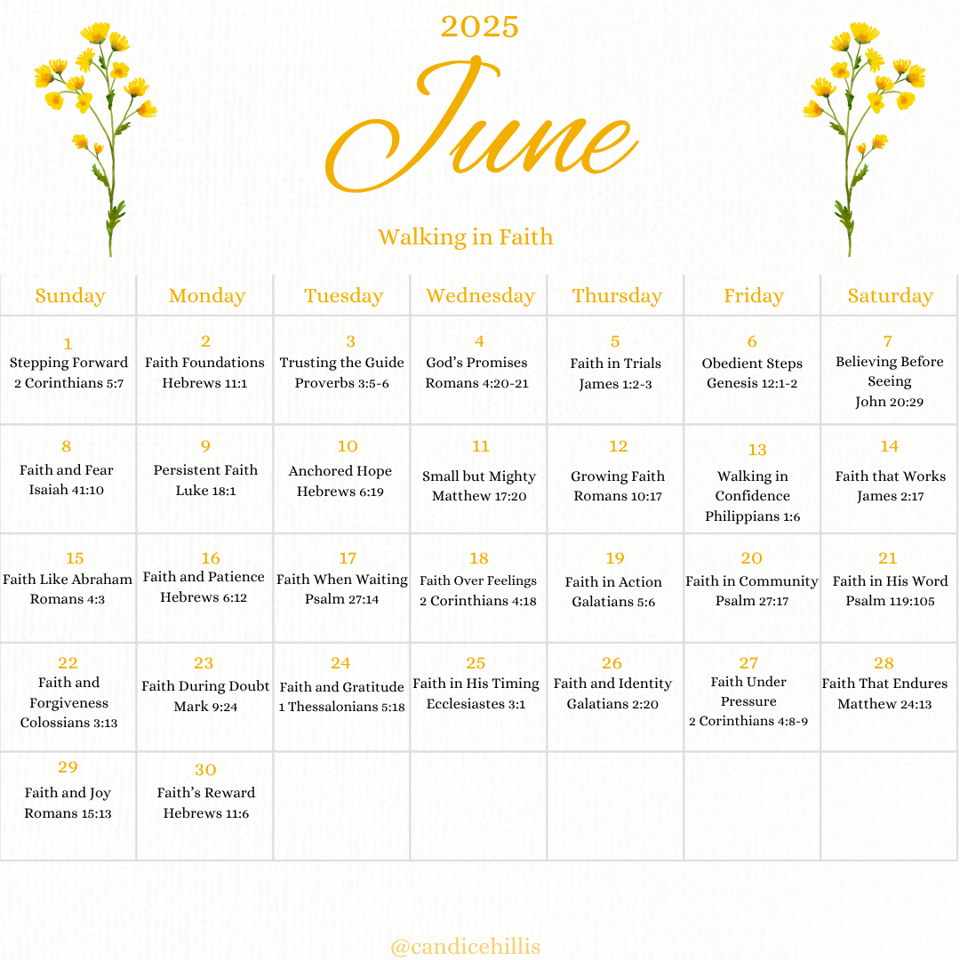 June 2025 | Bible Study Calendar + Study Questions